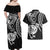 New Zealand Couples Matching Off Shoulder Maxi Dress and Hawaiian Shirt Stylized Kiwi Bird Tattoo Mix Koru Circle and Maori Ethnic Vibe LT03 - Polynesian Pride