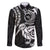 New Zealand Family Matching Long Sleeve Bodycon Dress and Hawaiian Shirt Stylized Kiwi Bird Tattoo Mix Koru Circle and Maori Ethnic Vibe LT03 Dad's Shirt - Long Sleeve Black - Polynesian Pride