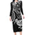 New Zealand Family Matching Long Sleeve Bodycon Dress and Hawaiian Shirt Stylized Kiwi Bird Tattoo Mix Koru Circle and Maori Ethnic Vibe LT03 Mom's Dress Black - Polynesian Pride