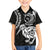 New Zealand Family Matching Puletasi Dress and Hawaiian Shirt Stylized Kiwi Bird Tattoo Mix Koru Circle and Maori Ethnic Vibe LT03 Son's Shirt Black - Polynesian Pride