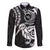 New Zealand Family Matching Short Sleeve Bodycon Dress and Hawaiian Shirt Stylized Kiwi Bird Tattoo Mix Koru Circle and Maori Ethnic Vibe LT03 Dad's Shirt - Long Sleeve Black - Polynesian Pride