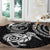 New Zealand Round Carpet Stylized Kiwi Bird Tattoo Mix Koru Circle and Maori Ethnic Vibe LT03 - Polynesian Pride