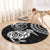 New Zealand Round Carpet Stylized Kiwi Bird Tattoo Mix Koru Circle and Maori Ethnic Vibe LT03 - Polynesian Pride