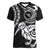 New Zealand Women V Neck T Shirt Stylized Kiwi Bird Tattoo Mix Koru Circle and Maori Ethnic Vibe LT03 Female Black - Polynesian Pride