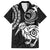 Personalised New Zealand Hawaiian Shirt Stylized Kiwi Bird Tattoo Mix Koru Circle and Maori Ethnic Vibe LT03 Black - Polynesian Pride