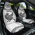 Custom New Zealand Car Seat Cover Tui Bird and Koru Circle Mix Silver Fern Pattern LT03 One Size White - Polynesian Pride