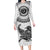 Custom New Zealand Family Matching Long Sleeve Bodycon Dress and Hawaiian Shirt Tui Bird and Koru Circle Mix Silver Fern Pattern LT03 Mom's Dress White - Polynesian Pride