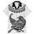 Custom New Zealand Family Matching Mermaid Dress and Hawaiian Shirt Tui Bird and Koru Circle Mix Silver Fern Pattern LT03 Dad's Shirt - Short Sleeve White - Polynesian Pride