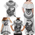 Custom New Zealand Family Matching Off Shoulder Maxi Dress and Hawaiian Shirt Tui Bird and Koru Circle Mix Silver Fern Pattern LT03 - Polynesian Pride