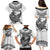 Custom New Zealand Family Matching Puletasi Dress and Hawaiian Shirt Tui Bird and Koru Circle Mix Silver Fern Pattern LT03 - Polynesian Pride