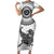 Custom New Zealand Family Matching Short Sleeve Bodycon Dress and Hawaiian Shirt Tui Bird and Koru Circle Mix Silver Fern Pattern LT03 Mom's Dress White - Polynesian Pride