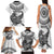 Custom New Zealand Family Matching Tank Maxi Dress and Hawaiian Shirt Tui Bird and Koru Circle Mix Silver Fern Pattern LT03 - Polynesian Pride