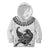 Custom New Zealand Kid Hoodie Tui Bird and Koru Circle Mix Silver Fern Pattern LT03 White - Polynesian Pride