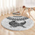 Custom New Zealand Round Carpet Tui Bird and Koru Circle Mix Silver Fern Pattern LT03 - Polynesian Pride