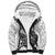 Custom New Zealand Sherpa Hoodie Tui Bird and Koru Circle Mix Silver Fern Pattern LT03 Unisex White - Polynesian Pride