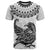 Custom New Zealand T Shirt Tui Bird and Koru Circle Mix Silver Fern Pattern LT03 White - Polynesian Pride