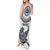 Custom New Zealand Tank Maxi Dress Tui Bird and Koru Circle Mix Silver Fern Pattern LT03 - Polynesian Pride