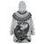 Custom New Zealand Wearable Blanket Hoodie Tui Bird and Koru Circle Mix Silver Fern Pattern LT03 - Polynesian Pride