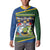 Funny Crocodile and Shark Solomon Islands Christmas Button Sweatshirt with National Seal Melanesian Pattern