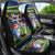 Funny Crocodile and Shark Solomon Islands Christmas Car Seat Cover with National Seal Melanesian Pattern