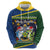 Funny Crocodile and Shark Solomon Islands Christmas Hoodie with National Seal Melanesian Pattern