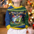 Solomon Islands Christmas Kid Ugly Christmas Sweater Funny Xmas Crocodile and Shark with National Seal Melanesian Pattern