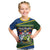 Funny Crocodile and Shark Solomon Islands Christmas Kid T Shirt with National Seal Melanesian Pattern