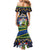 Funny Crocodile and Shark Solomon Islands Christmas Mermaid Dress with National Seal Melanesian Pattern