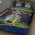 Funny Crocodile and Shark Solomon Islands Christmas Quilt Bed Set with National Seal Melanesian Pattern