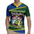 Funny Crocodile and Shark Solomon Islands Christmas Rugby Jersey with National Seal Melanesian Pattern