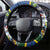 Funny Crocodile and Shark Solomon Islands Christmas Steering Wheel Cover with National Seal Melanesian Pattern