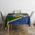 Funny Crocodile and Shark Solomon Islands Christmas Tablecloth with National Seal Melanesian Pattern