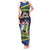 Funny Crocodile and Shark Solomon Islands Christmas Tank Maxi Dress with National Seal Melanesian Pattern