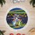 Solomon Islands Christmas Tree Skirt Funny Xmas Crocodile and Shark with National Seal Melanesian Pattern