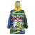 Funny Crocodile and Shark Solomon Islands Christmas Wearable Blanket Hoodie with National Seal Melanesian Pattern