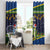 Funny Crocodile and Shark Solomon Islands Christmas Window Curtain with National Seal Melanesian Pattern