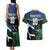 Custom Solomon Islands Rugby Couples Matching Tank Maxi Dress and Hawaiian Shirt Arty Shark and Crocodile Solomon Islands National Emblems