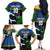 Custom Solomon Islands Rugby Family Matching Off The Shoulder Long Sleeve Dress and Hawaiian Shirt Arty Shark and Crocodile Solomon Islands National Emblems