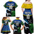 Custom Solomon Islands Rugby Family Matching Off Shoulder Maxi Dress and Hawaiian Shirt Arty Shark and Crocodile Solomon Islands National Emblems