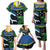 Custom Solomon Islands Rugby Family Matching Puletasi and Hawaiian Shirt Arty Shark and Crocodile Solomon Islands National Emblems