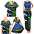 Custom Solomon Islands Rugby Family Matching Tank Maxi Dress and Hawaiian Shirt Arty Shark and Crocodile Solomon Islands National Emblems