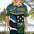 Custom Solomon Islands Rugby Hawaiian Shirt Arty Shark and Crocodile Solomon Islands National Emblems