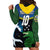 Custom Solomon Islands Rugby Hoodie Dress Arty Shark and Crocodile Solomon Islands National Emblems