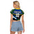 Custom Solomon Islands Rugby Raglan Cropped T Shirt Arty Shark and Crocodile Solomon Islands National Emblems