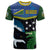 Custom Solomon Islands Rugby T Shirt Arty Shark and Crocodile Solomon Islands National Emblems