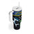 Custom Solomon Islands Rugby Tumbler With Handle Arty Shark and Crocodile Solomon Islands National Emblems