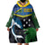 Custom Solomon Islands Rugby Wearable Blanket Hoodie Arty Shark and Crocodile Solomon Islands National Emblems