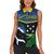 Custom Solomon Islands Rugby Women Sleeveless Polo Shirt Arty Shark and Crocodile Solomon Islands National Emblems