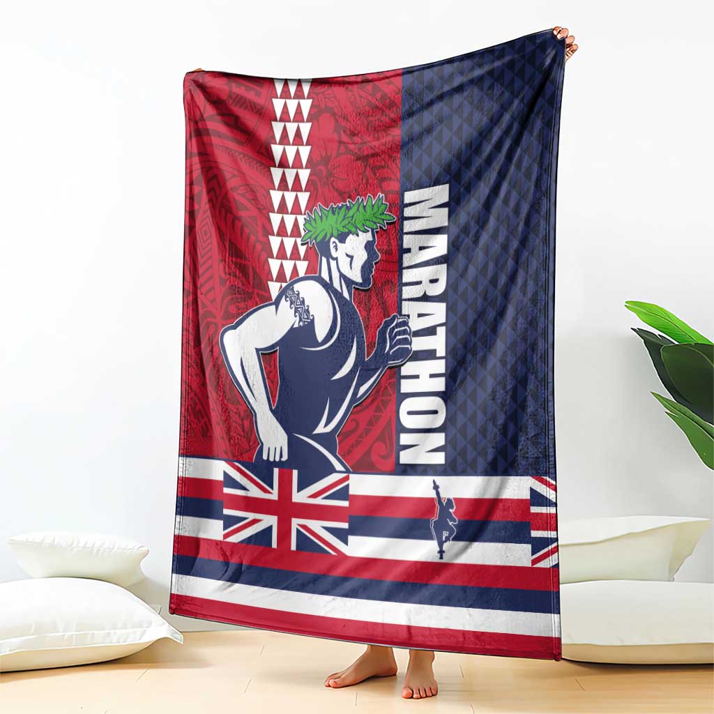 Honolulu Running 2024 Blanket Marathon Competition Hula Runner and Kakau Art Tattoo LT03 - Polynesian Pride
