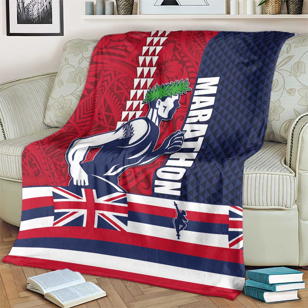 Honolulu Running 2024 Blanket Marathon Competition Hula Runner and Kakau Art Tattoo LT03 - Polynesian Pride